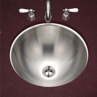 Thumbnail for Houzer Opus 16 inch Stainless Steel Undermount Round Bathroom Sink without Overflow