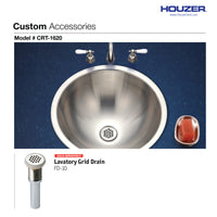 Thumbnail for Houzer Opus 16 inch Stainless Steel Drop-in Topmount Round Bowl Bathroom Sink without Overflow, Nested 40-Pack
