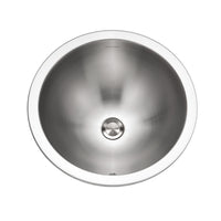Thumbnail for Houzer Opus 16 inch Stainless Steel Drop-in Topmount Round Bowl Bathroom Sink with Overflow Drain Assembly, Nested 40-Pack