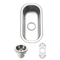 Thumbnail for Houzer Club 10 inch Stainless Steel Undermount Compact Single Bowl Bar Sink, Nested 40-Pack