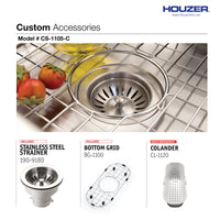 Thumbnail for Houzer Club 10 inch Stainless Steel Undermount Compact Single Bowl Bar Sink, Nested 40-Pack