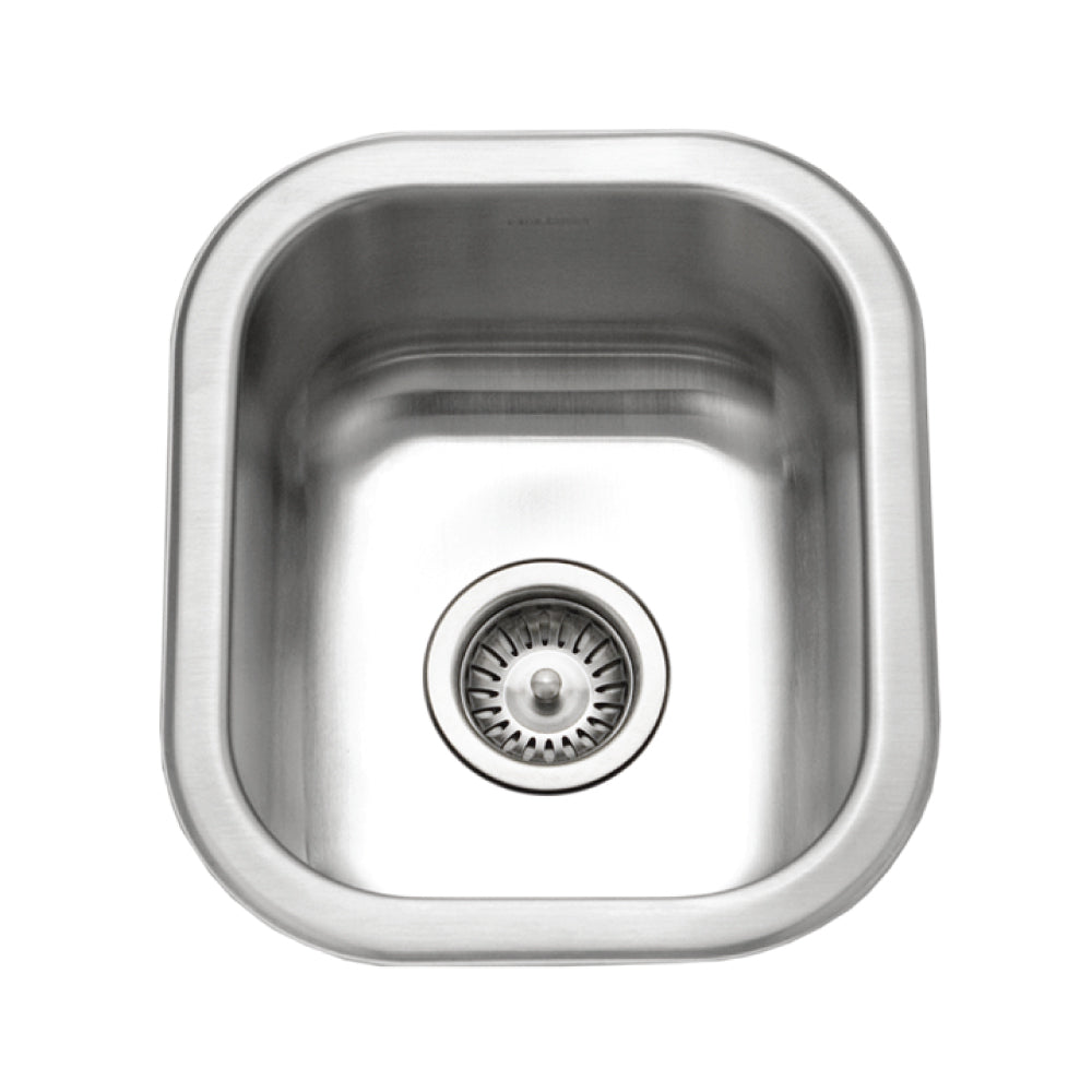 Houzer Club 13 inch Stainless Steel Undermount Small Bar and Prep Sink with Strainer & Bottom Grid