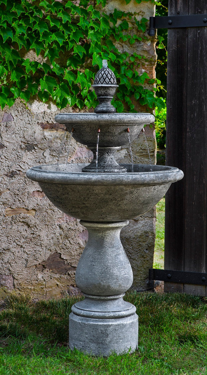 Charente Tiered Cast Stone Fountain – Alpine Stone Finish