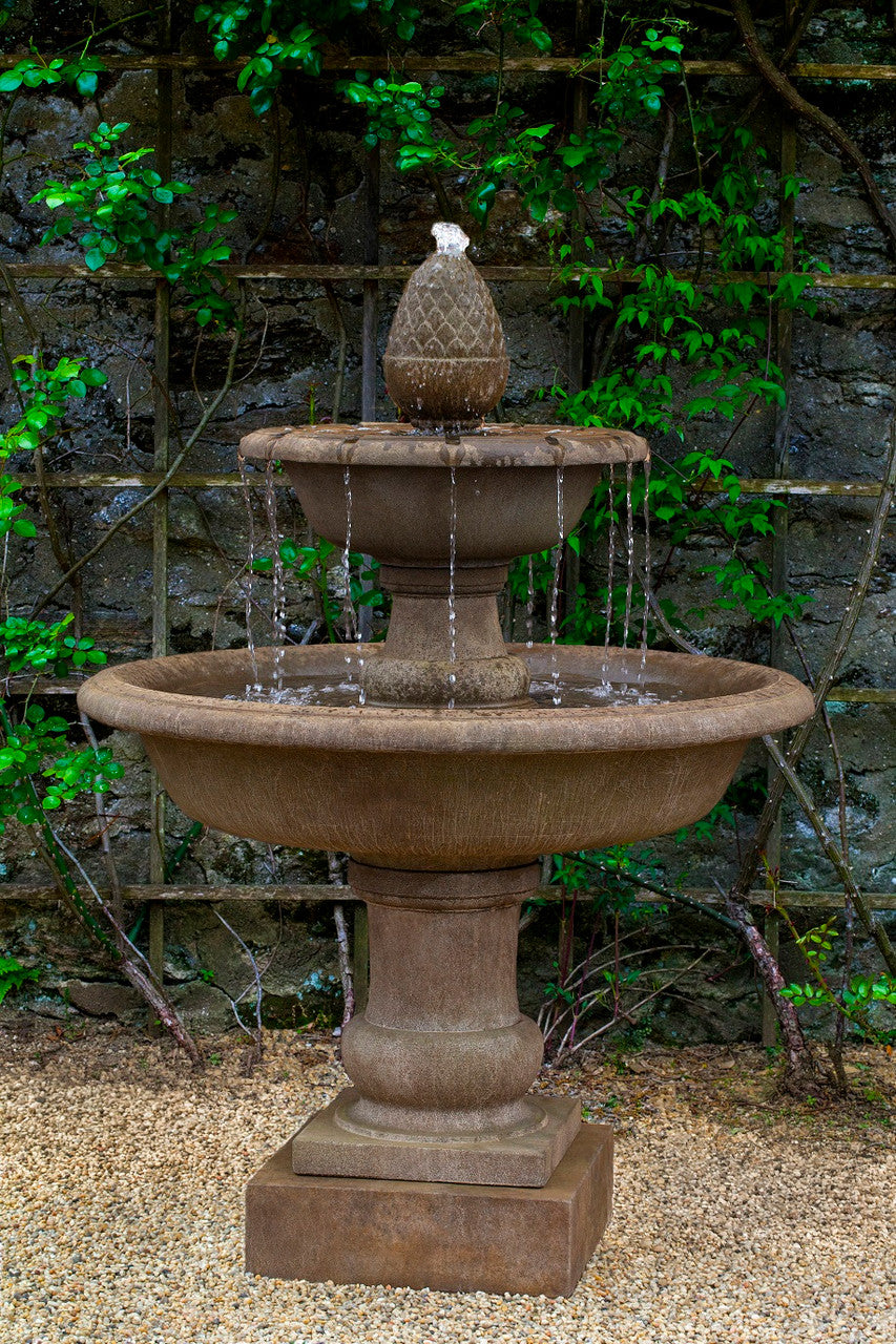 Wiltshire Tiered Cast Stone Fountain – Aged Limestone Finish