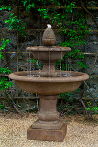 Thumbnail for Wiltshire Tiered Cast Stone Fountain – Aged Limestone Finish