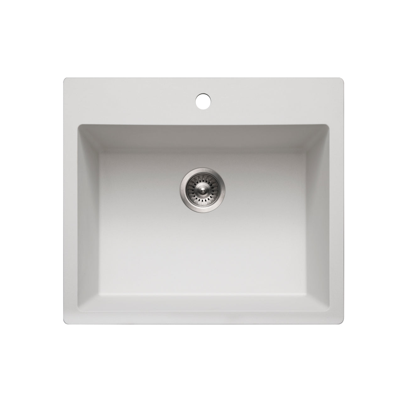 Houzer Quartztone 25 inch Granite Composite Drop-in Topmount Single Bowl Kitchen Sink