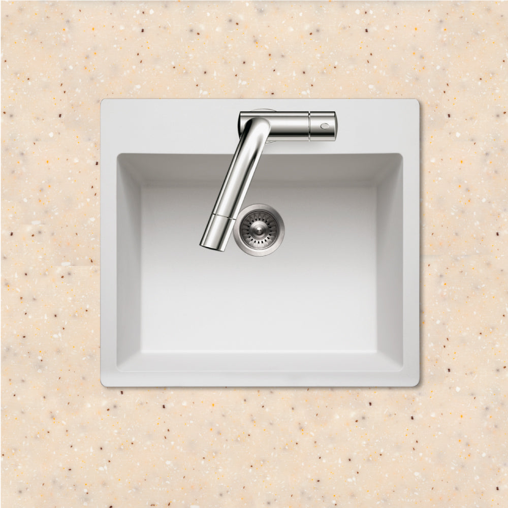 Houzer Quartztone 25 inch Granite Composite Drop-in Topmount Single Bowl Kitchen Sink