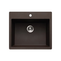 Thumbnail for Houzer Quartztone 25 inch Granite Composite Drop-in Topmount Single Bowl Kitchen Sink