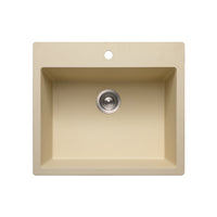 Thumbnail for Houzer Quartztone 25 inch Granite Composite Drop-in Topmount Single Bowl Kitchen Sink