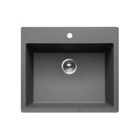 Thumbnail for Houzer Quartztone 25 inch Granite Composite Drop-in Topmount Single Bowl Kitchen Sink