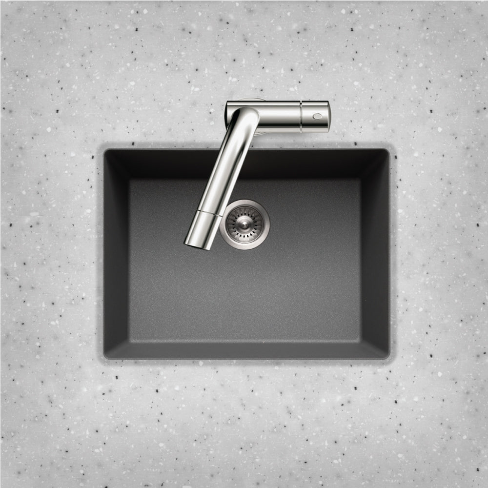 Houzer Quartztone 24 inch Granite Composite Undermount Single Bowl Kitchen Sink