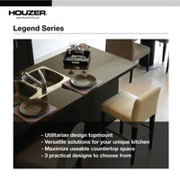 Thumbnail for Houzer Laundry 25 inch Stainless Steel Drop-in Topmount 1-hole Single Bowl Sink, 12 inch Deep Laundry Sink