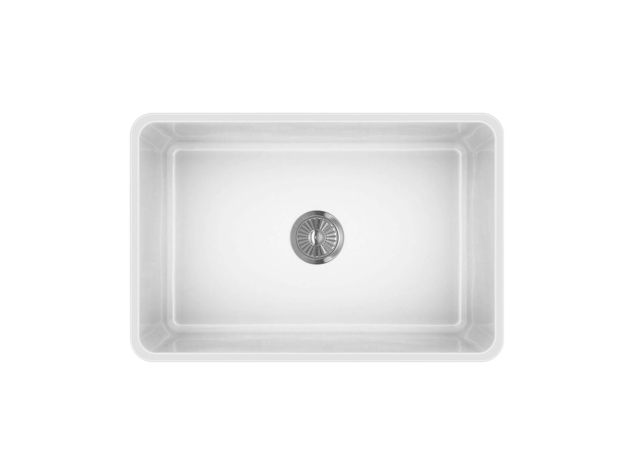 LaToscana 27" Single Bowl Reversible Farmhouse Fireclay Kitchen Sink in White