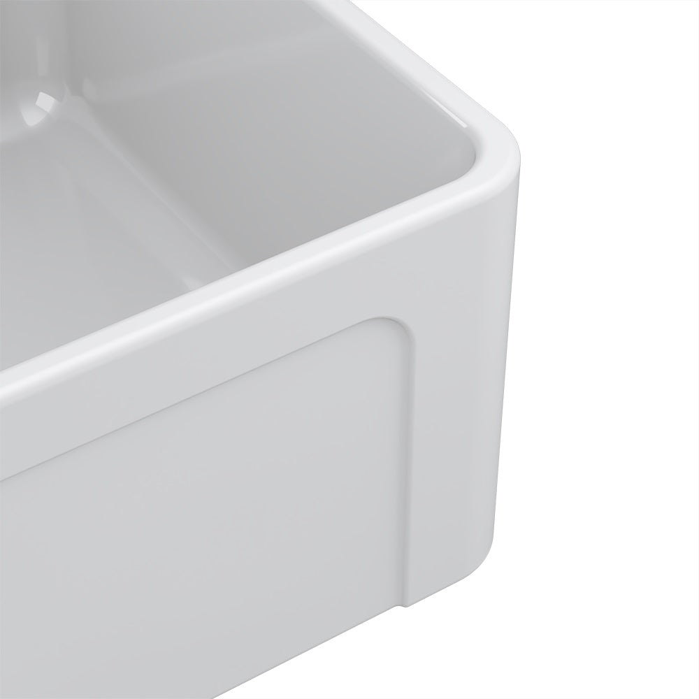 LaToscana 30" Single Bowl Reversible Farmhouse Fireclay Kitchen Sink in White