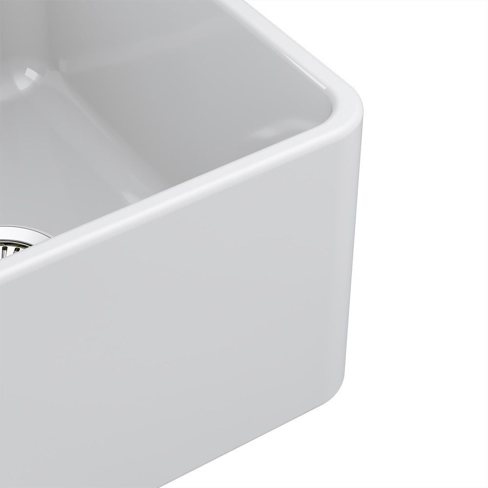 LaToscana 30" Single Bowl Reversible Farmhouse Fireclay Kitchen Sink in White