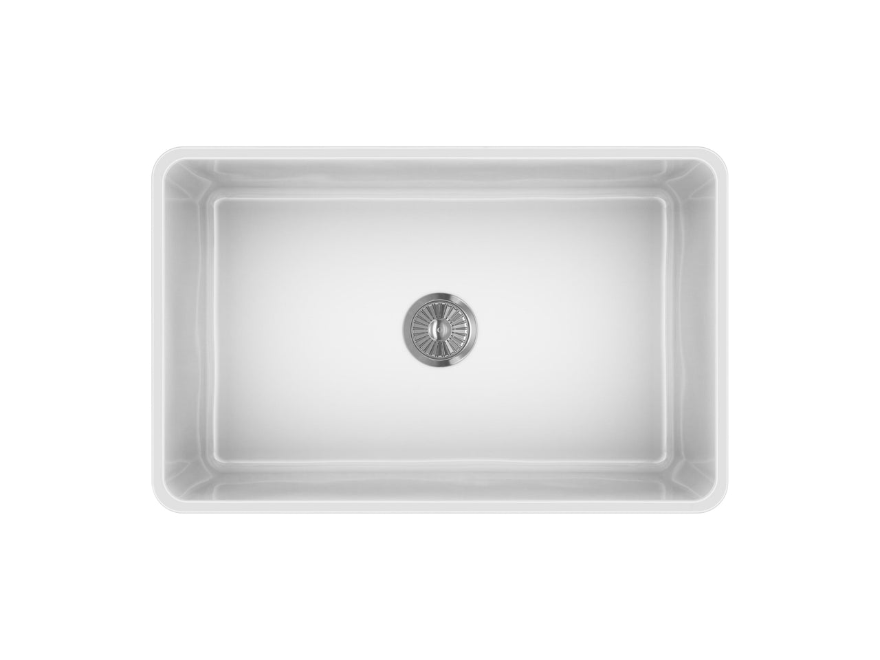 LaToscana 30" Single Bowl Reversible Farmhouse Fireclay Kitchen Sink in White