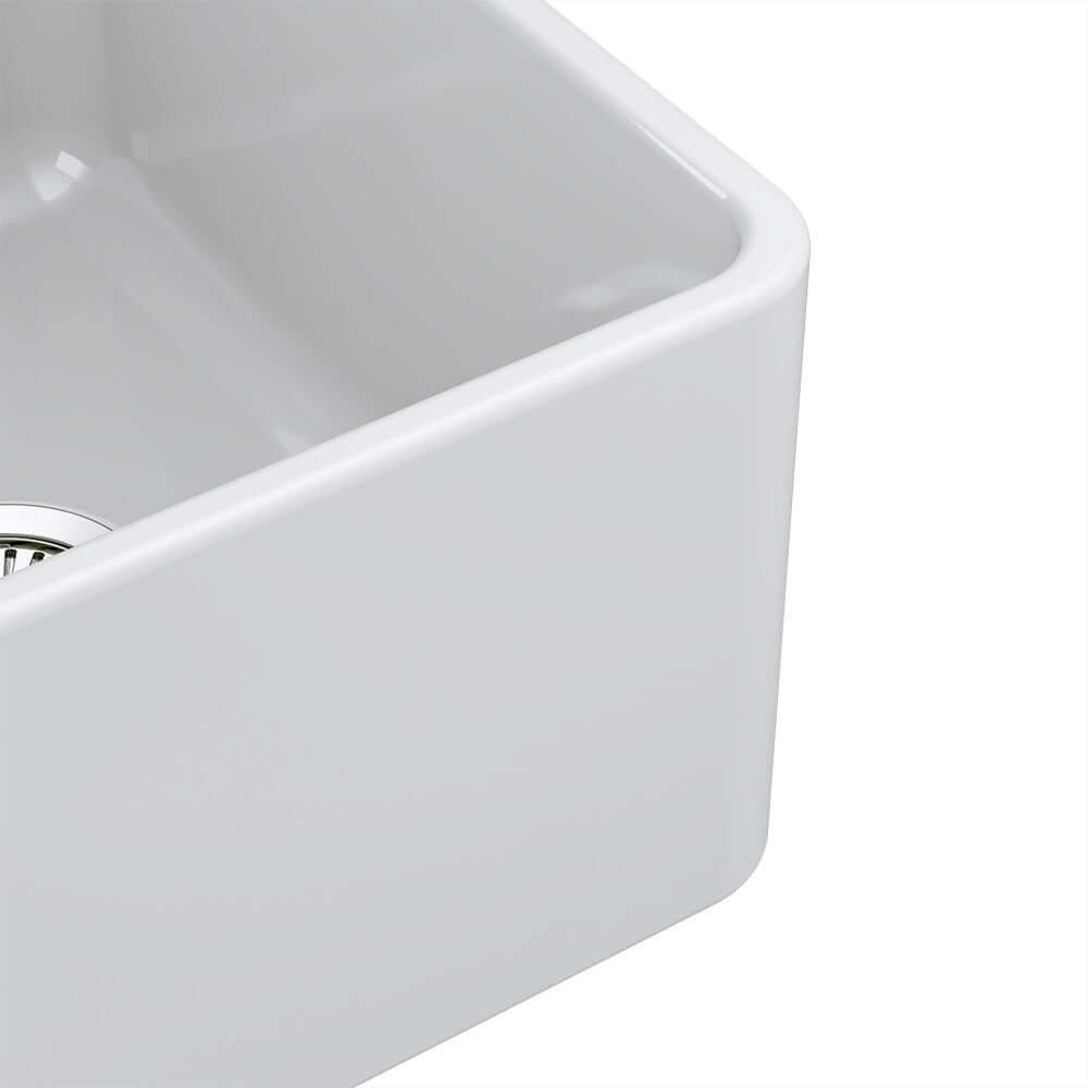 LaToscana 36" Single Bowl Reversible Farmhouse Fireclay Kitchen Sink in White