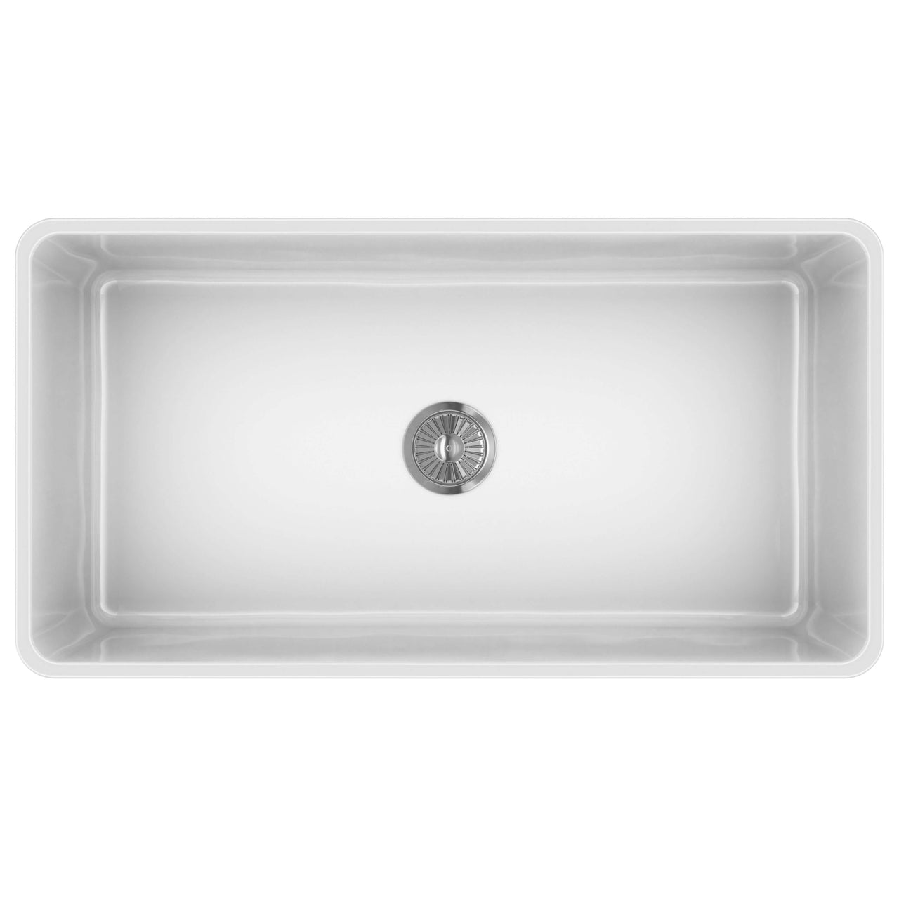 LaToscana 36" Single Bowl Reversible Farmhouse Fireclay Kitchen Sink in White