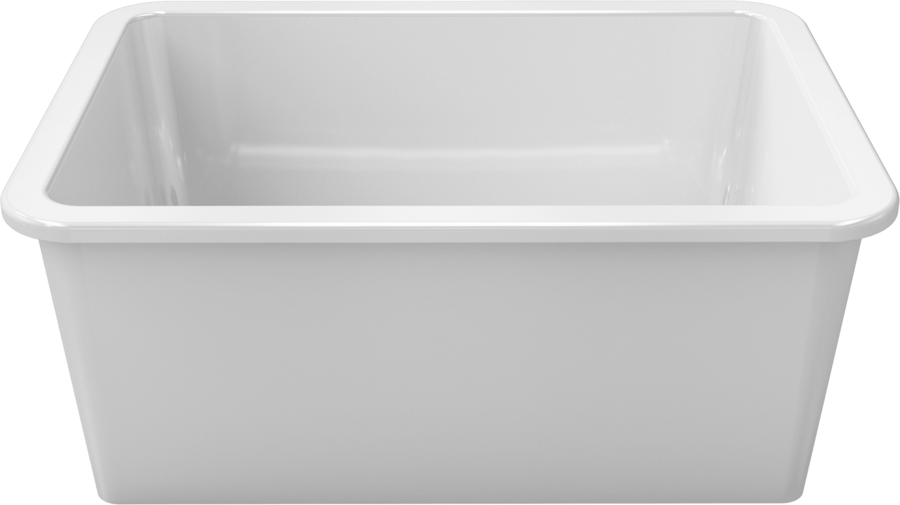 LaToscana 27" Single Bowl Drop-in/Undermount Fireclay Kitchen Sink in White