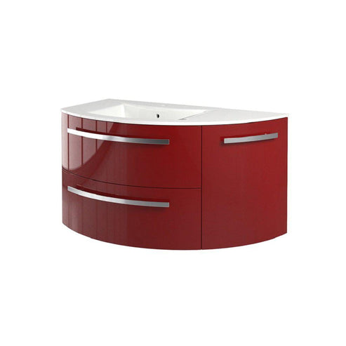 LaToscana 38" Ameno Series Left Side Corner Sink Modern Bathroom Wall-Mounted Vanity Right Rounded Cabinet