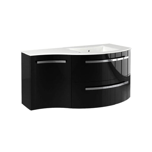 LaToscana 43" Ameno Series Right Side Corner Sink Modern Bathroom Wall-Mounted Vanity Left Concave Cabinet