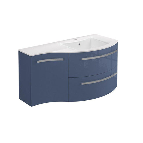 LaToscana 43" Ameno Series Right Side Corner Sink Modern Bathroom Wall-Mounted Vanity Left Concave Cabinet