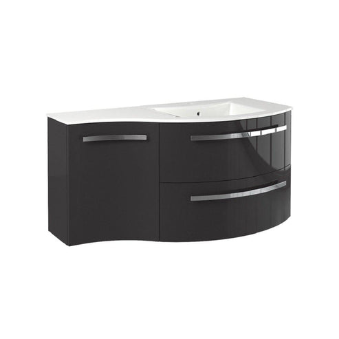 LaToscana 43" Ameno Series Right Side Corner Sink Modern Bathroom Wall-Mounted Vanity Left Concave Cabinet