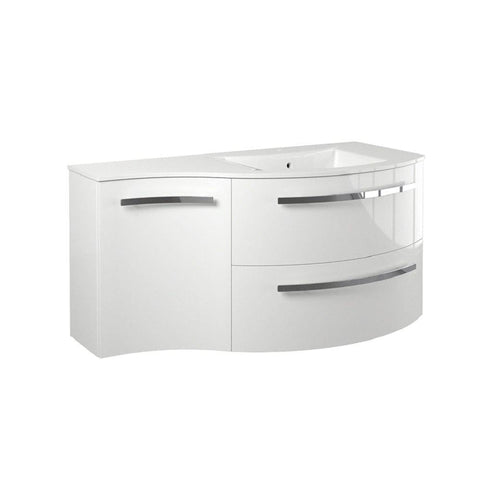 LaToscana 43" Ameno Series Right Side Corner Sink Modern Bathroom Wall-Mounted Vanity Left Concave Cabinet