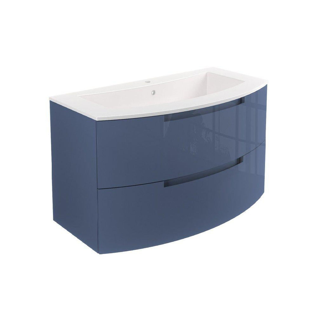 LaToscana 29" Oasi Series Center Sink Modern Bathroom Wall-Mounted Vanity in Distante Blue