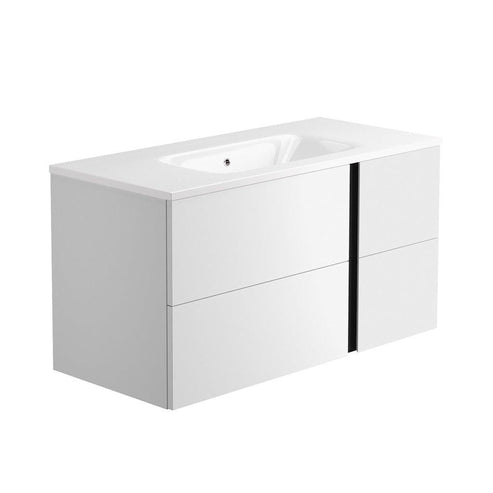 LaToscana 39" Center Sink Vertical Wall-Mounted Vanity White