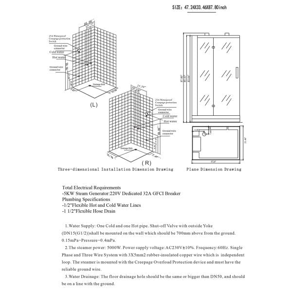 Platinum Lucca Steam Shower-Right