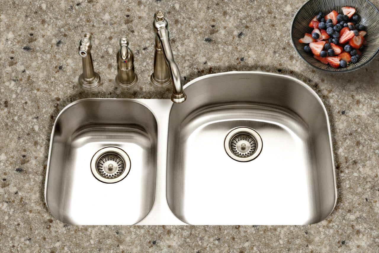 Houzer Medallion 32" Stainless Steel Undermount Double Small Bowl Kitchen Sink, Nested 20-Pack