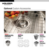 Thumbnail for Houzer Medallion Gourmet 31 inch Stainless Steel Undermount 50/50 Double Bowl Kitchen Sink, Nested 20-Pack