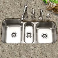 Thumbnail for Houzer Medallion 40 inch Stainless Steel Undermount Triple Bowl Kitchen Sink, Nested 20-Pack