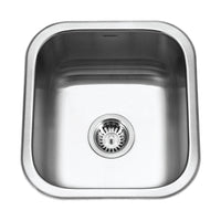 Thumbnail for Houzer Club 17 inch Stainless Steel Undermount Bowl Bar and Prep Sink with Strainer & Bottom Grid