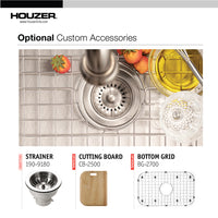 Thumbnail for Houzer Medallion Designer Series Stainless Steel Undermount Single D-Bowl Kitchen Sink – Nested 20-Pack