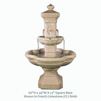 Thumbnail for Monterosso Courtyard Fountain – Elegant French Limestone Finish