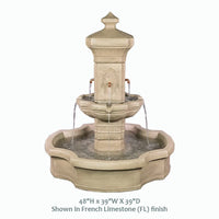 Thumbnail for Monterosso Pond Fountain with Concrete Spout and French Limestone Finish for Elegant Outdoor Tranquility
