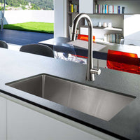 Thumbnail for Houzer Nouvelle 31 inch Stainless Steel Undermount Single Bowl Kitchen Sink with Strainer & Grid