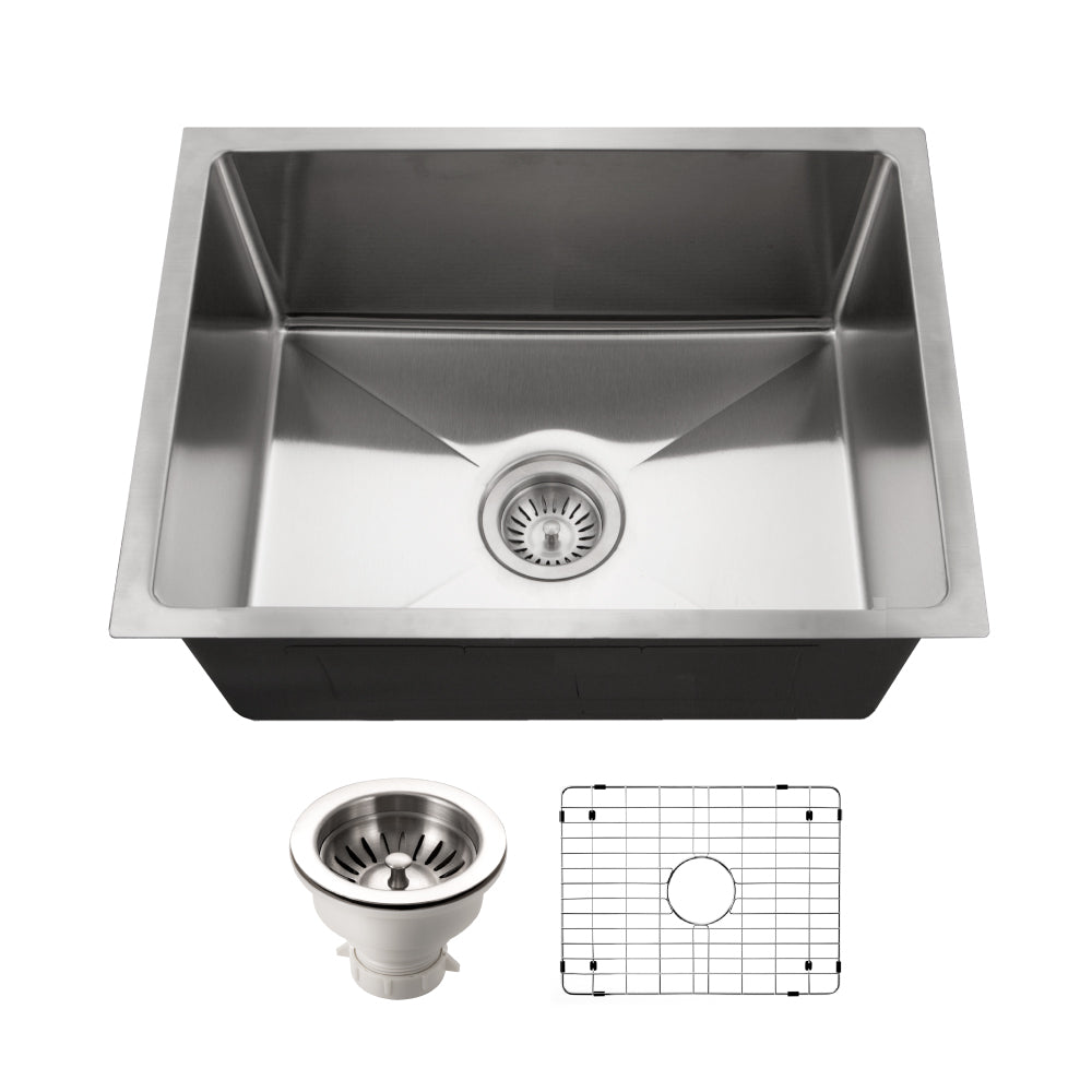 Houzer Nouvelle 23 inch Stainless Steel Undermount Single Bowl Kitchen Sink, Nested 20-Pack