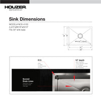 Thumbnail for Houzer Nouvelle 23 inch Stainless Steel Undermount Single Bowl Kitchen Sink, Nested 20-Pack
