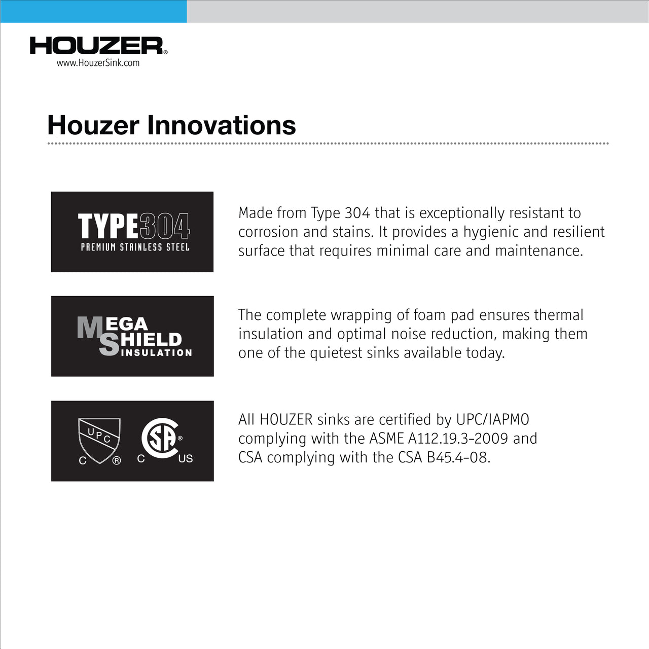 Houzer Novus 18 Gauge Stainless Steel Undermount Dual Platform Workstation Single Bowl Kitchen Sink with Accessories
