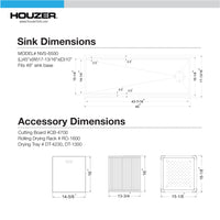 Thumbnail for Houzer Novus 18 Gauge Stainless Steel Undermount Dual Platform Workstation Single Bowl Kitchen Sink with Accessories