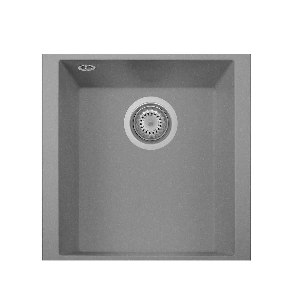 LaToscana 16" ONE Series Single Bowl Titanium Undermount Quartz Kitchen Sink in Grey