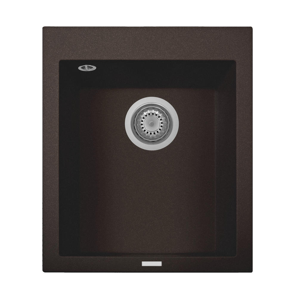 LaToscana 16" One Series Single Bowl Drop-In Quartz Kitchen Sink in Brown