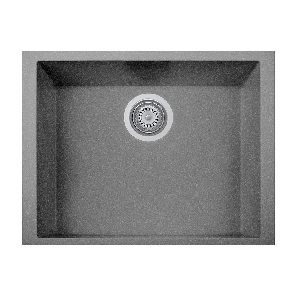 LaToscana 23" ONE Series Single Bowl Titanium Undermount Quartz Kitchen Sink