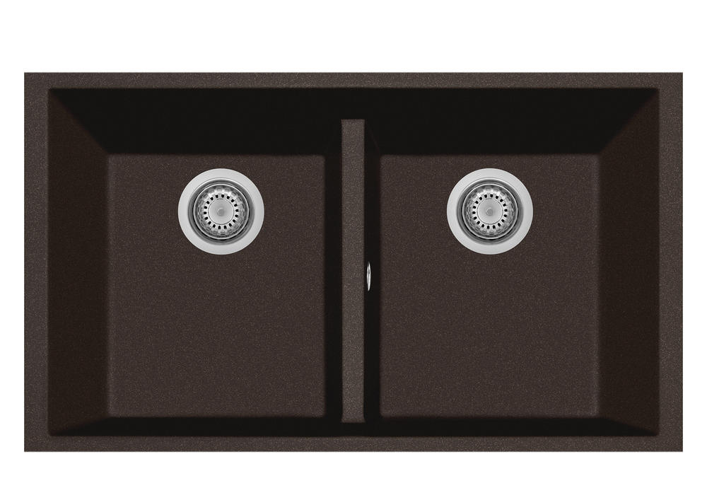 LaToscana 33" One Series Double Bowl Undermount Rectangular Kitchen Sink in Brown