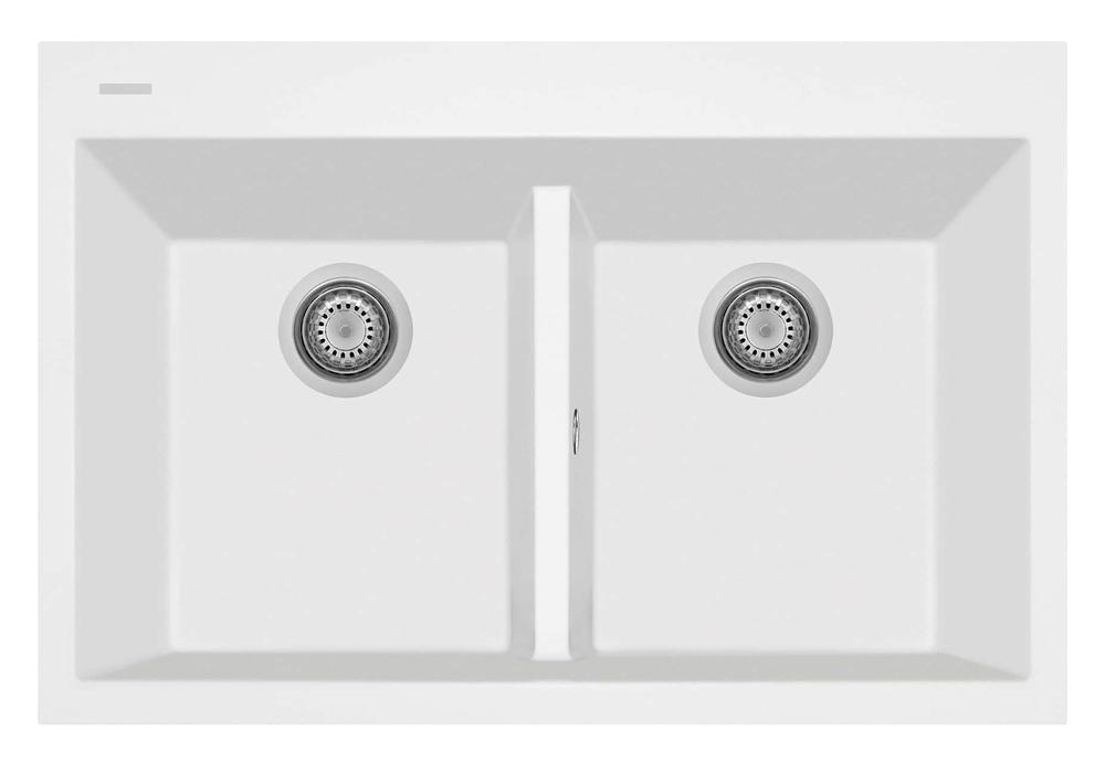 LaToscana 33" One Series Double Bowl Drop-In Rectangular Kitchen Sink in White