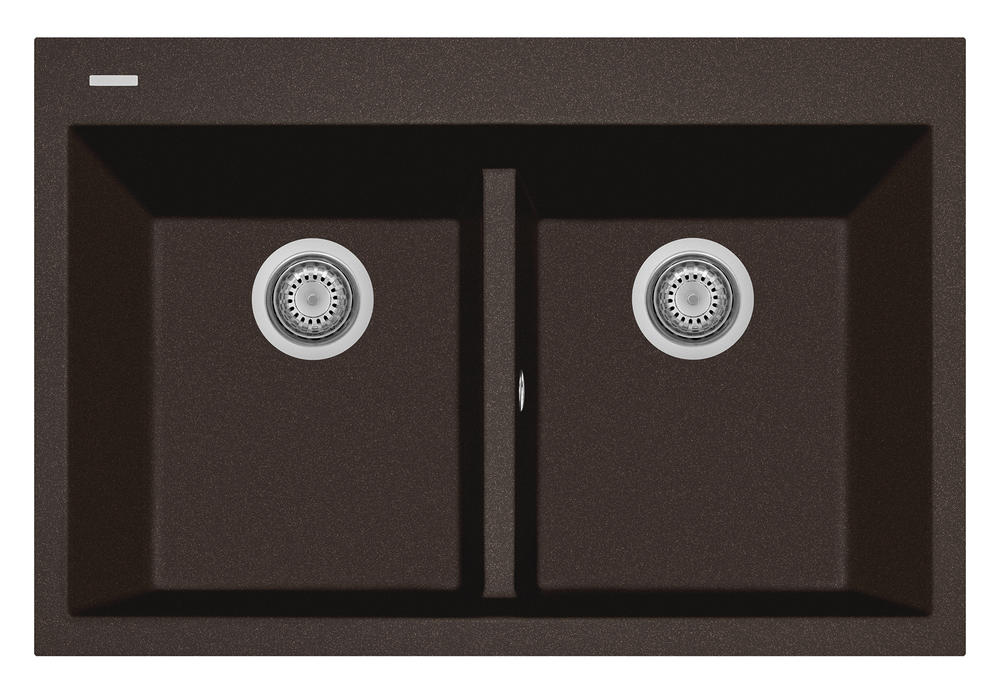 LaToscana 33" One Series Double Bowl Drop-In Rectangular Kitchen Sink in Brown