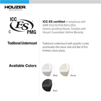 Thumbnail for Houzer Platus 18 inch Fireclay Undermount Single Bowl Bar Sink